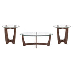 Table basse ronde en verre de 23,5 pouces