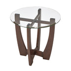 Table basse ronde en verre de 23,5 pouces