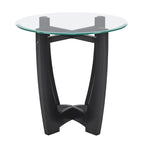 Table basse ronde en verre de 23,5 pouces