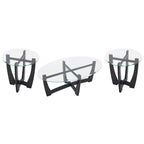 Table basse ronde en verre de 23,5 pouces