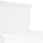 Meuble TV mural blanc de 264 cm | Meuble TV avec pont, 9 étagères et verre trempé de 5 mm | Convient aux téléviseurs de 70 pouces