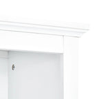 Meuble TV mural blanc de 264 cm | Meuble TV avec pont, 9 étagères et verre trempé de 5 mm | Convient aux téléviseurs de 70 pouces