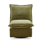 Fauteuil d'appoint pivotant à 360° en chenille verte | Rembourrage en mousse | Dossier ergonomique | Pieds en métal