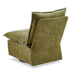 Fauteuil d'appoint pivotant à 360° en chenille verte | Rembourrage en mousse | Dossier ergonomique | Pieds en métal