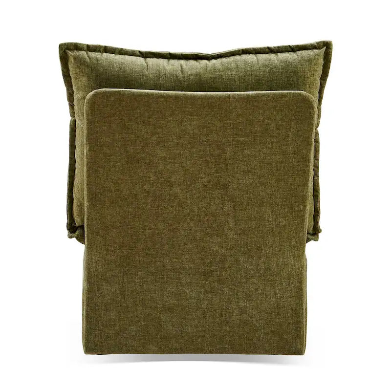 Fauteuil d'appoint pivotant à 360° en chenille verte | Rembourrage en mousse | Dossier ergonomique | Pieds en métal
