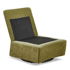 Fauteuil d'appoint pivotant à 360° en chenille verte | Rembourrage en mousse | Dossier ergonomique | Pieds en métal
