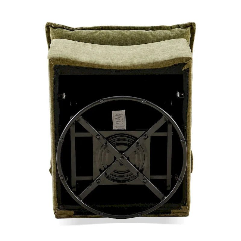Fauteuil d'appoint pivotant à 360° en chenille verte | Rembourrage en mousse | Dossier ergonomique | Pieds en métal