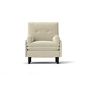 Fauteuil-lit convertible en velours côtelé | Dossier réglable | Cadre métallique | Coussin en mousse | Ivoire