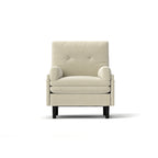 Fauteuil-lit convertible en velours côtelé | Dossier réglable | Cadre métallique | Coussin en mousse | Ivoire