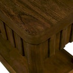 Table d'appoint de ferme rectangulaire de 25 pouces avec étagère de rangement, table d'appoint de canapé avec pieds en bois massif pour salon, chambre, bureau
