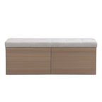 Banc de rangement pour chaussures d'entrée 49 po avec portes doubles et coussin rembourré, Pouf peu encombrant