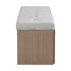 Banc de rangement pour chaussures d'entrée 49 po avec portes doubles et coussin rembourré, Pouf peu encombrant