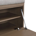 Banc de rangement pour chaussures d'entrée 49 po avec portes doubles et coussin rembourré, Pouf peu encombrant