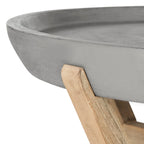 Table basse intérieur/extérieur | Plateau texturé béton | Structure écologique | Design sculptural contemporain