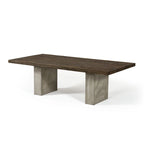 Table à manger rectangulaire de 2,99 m | Base en béton | Plateau brun chêne Heritage | 10 places | Scellée à l'acrylique