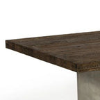 Table à manger rectangulaire de 2,99 m | Base en béton | Plateau brun chêne Heritage | 10 places | Scellée à l'acrylique
