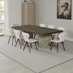 Table à manger rectangulaire de 2,99 m | Base en béton | Plateau brun chêne Heritage | 10 places | Scellée à l'acrylique