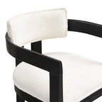 Ensemble de bar 5 pièces à hauteur de comptoir | Chaises rembourrées en tissu bouclé | Plateau en MDF coloris frêne clair | Cadre en métal | H 91 cm