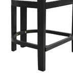 Ensemble de bar 5 pièces à hauteur de comptoir | Chaises rembourrées en tissu bouclé | Plateau en MDF coloris frêne clair | Cadre en métal | H 91 cm