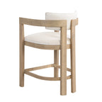 Ensemble de bar 5 pièces à hauteur de comptoir | Chaises rembourrées en tissu bouclé | Plateau en MDF coloris frêne clair | Cadre en métal | H 91 cm
