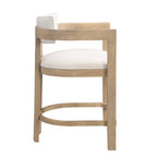 Ensemble de bar 5 pièces à hauteur de comptoir | Chaises rembourrées en tissu bouclé | Plateau en MDF coloris frêne clair | Cadre en métal | H 91 cm