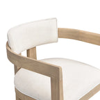 Ensemble de bar 5 pièces à hauteur de comptoir | Chaises rembourrées en tissu bouclé | Plateau en MDF coloris frêne clair | Cadre en métal | H 91 cm