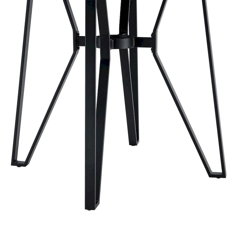 Ensemble de bar 5 pièces à hauteur de comptoir | Chaises rembourrées en tissu bouclé | Plateau en MDF coloris frêne clair | Cadre en métal | H 91 cm
