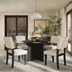 Ensemble table à manger ronde 4 personnes, ensemble de 5 pièces de cuisine avec table à manger ronde et 4 chaises de salle à manger rembourrées