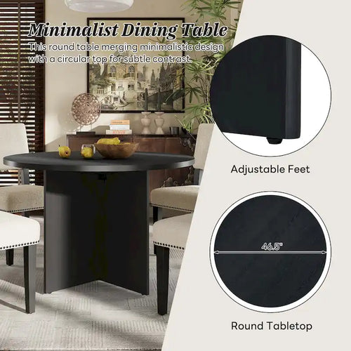 Ensemble table à manger ronde 4 personnes, ensemble de 5 pièces de cuisine avec table à manger ronde et 4 chaises de salle à manger rembourrées
