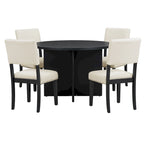 Ensemble table à manger ronde 4 personnes, ensemble de 5 pièces de cuisine avec table à manger ronde et 4 chaises de salle à manger rembourrées