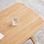 Table basse en chêne massif avec étagère de rangement inférieure | Conception à 2 niveaux | Finition non toxique | Salon