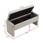 Banc Ottoman de Rangement Rembourré | Tissu Lin | Mousse Haute Densité | 120 cm | Capacité 113 kg
