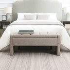 Banc Ottoman de Rangement Rembourré | Tissu Lin | Mousse Haute Densité | 120 cm | Capacité 113 kg