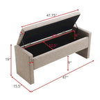 Banc Ottoman de Rangement Rembourré | Tissu Lin | Mousse Haute Densité | 120 cm | Capacité 113 kg