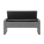 Banc Ottoman de Rangement Rembourré | Tissu Lin | Mousse Haute Densité | 120 cm | Capacité 113 kg