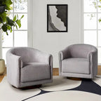 Fauteuil d'appoint pivotant à 360° (lot de 2) | Coussin en mousse épaisse | Base en bois massif | Capacité de 113 kg