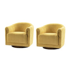 Fauteuil d'appoint pivotant à 360° (lot de 2) | Coussin en mousse épaisse | Base en bois massif | Capacité de 113 kg