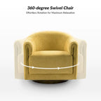 Fauteuil d'appoint pivotant à 360° (lot de 2) | Coussin en mousse épaisse | Base en bois massif | Capacité de 113 kg