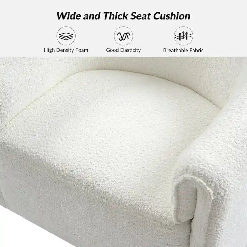 Fauteuil d'appoint pivotant à 360° (lot de 2) | Coussin en mousse épaisse | Base en bois massif | Capacité de 113 kg