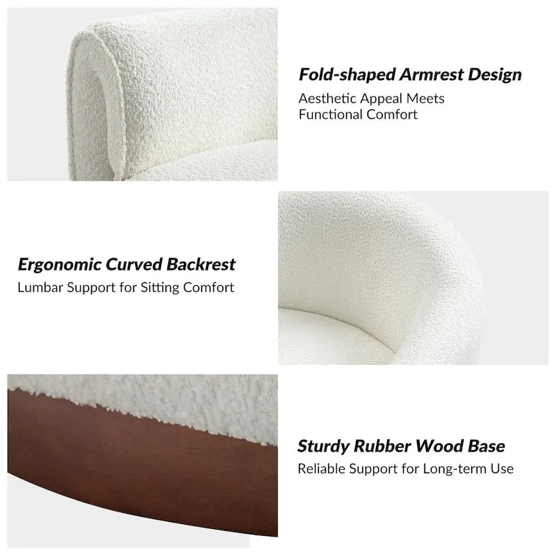 Fauteuil d'appoint pivotant à 360° (lot de 2) | Coussin en mousse épaisse | Base en bois massif | Capacité de 113 kg