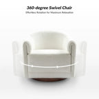 Fauteuil d'appoint pivotant à 360° (lot de 2) | Coussin en mousse épaisse | Base en bois massif | Capacité de 113 kg