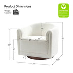 Fauteuil d'appoint pivotant à 360° (lot de 2) | Coussin en mousse épaisse | Base en bois massif | Capacité de 113 kg