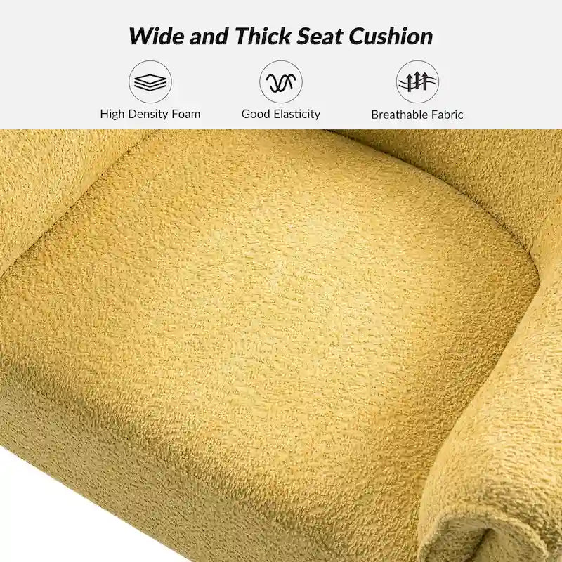 Fauteuil d'appoint pivotant à 360° (lot de 2) | Coussin en mousse épaisse | Base en bois massif | Capacité de 113 kg