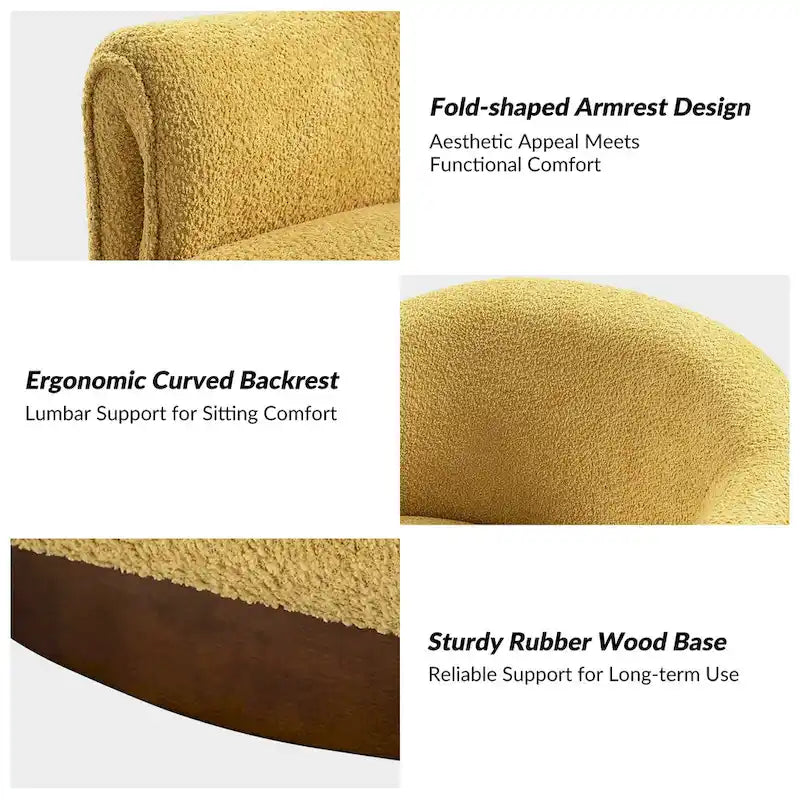 Fauteuil d'appoint pivotant à 360° (lot de 2) | Coussin en mousse épaisse | Base en bois massif | Capacité de 113 kg