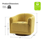 Fauteuil d'appoint pivotant à 360° (lot de 2) | Coussin en mousse épaisse | Base en bois massif | Capacité de 113 kg