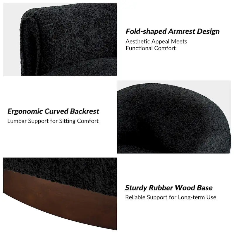 Fauteuil d'appoint pivotant à 360° (lot de 2) | Coussin en mousse épaisse | Base en bois massif | Capacité de 113 kg