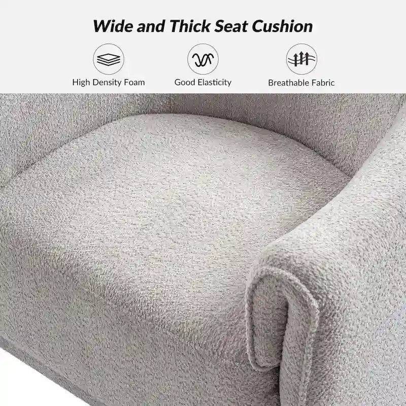 Fauteuil d'appoint pivotant à 360° (lot de 2) | Coussin en mousse épaisse | Base en bois massif | Capacité de 113 kg