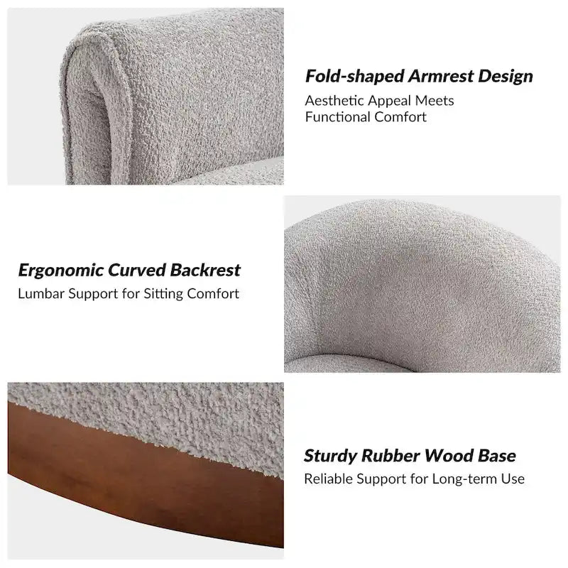 Fauteuil d'appoint pivotant à 360° (lot de 2) | Coussin en mousse épaisse | Base en bois massif | Capacité de 113 kg