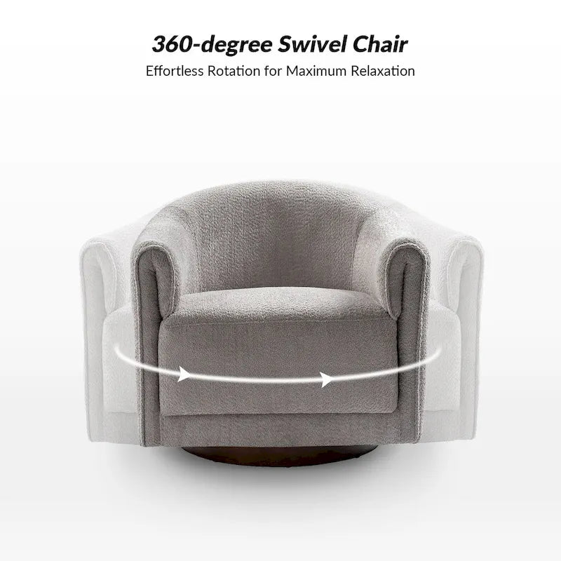 Fauteuil d'appoint pivotant à 360° (lot de 2) | Coussin en mousse épaisse | Base en bois massif | Capacité de 113 kg