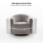 Fauteuil d'appoint pivotant à 360° (lot de 2) | Coussin en mousse épaisse | Base en bois massif | Capacité de 113 kg